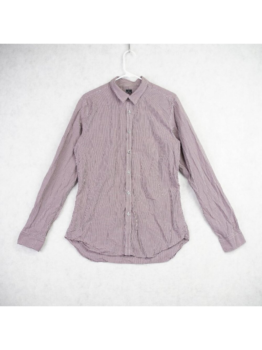PS Paul Smith Mens Slim Fit Button Up Shirt SIze L Purple White Checked Modern